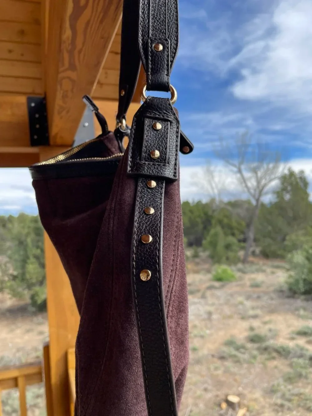 Ashwood Brown Suede Hobo bag - Picture 8 of 9